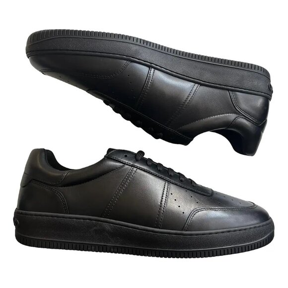 SANDRO men's black Smooth Leather Sneakers US 11.5 / FR 44 NWT OP $320.00 - Picture 1 of 10